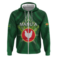 Personalized American Samoa Manu'a Cession Day Zip Hoodie With Polynesian Pattern LT05 Zip Hoodie Green - Polynesian Pride