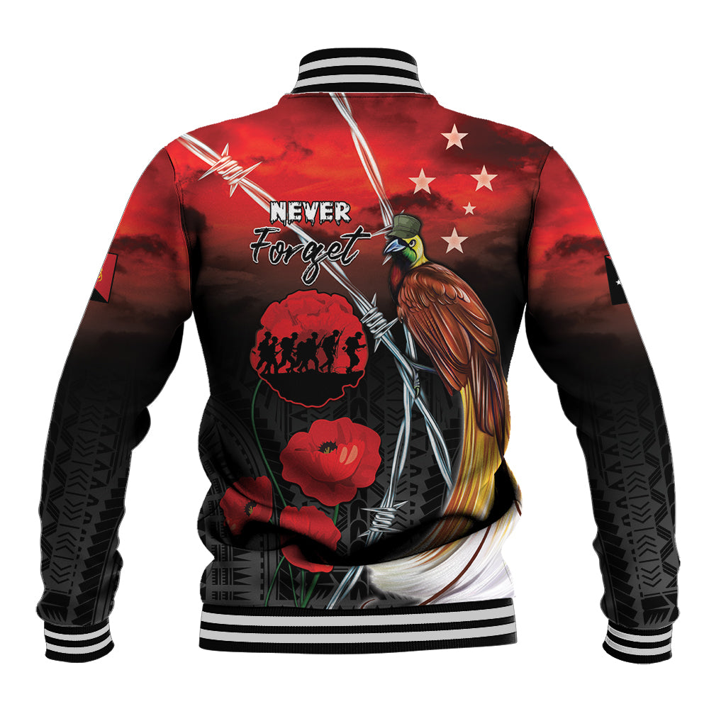 Papua New Guinea Remembrance Day Baseball Jacket Lest We Forget