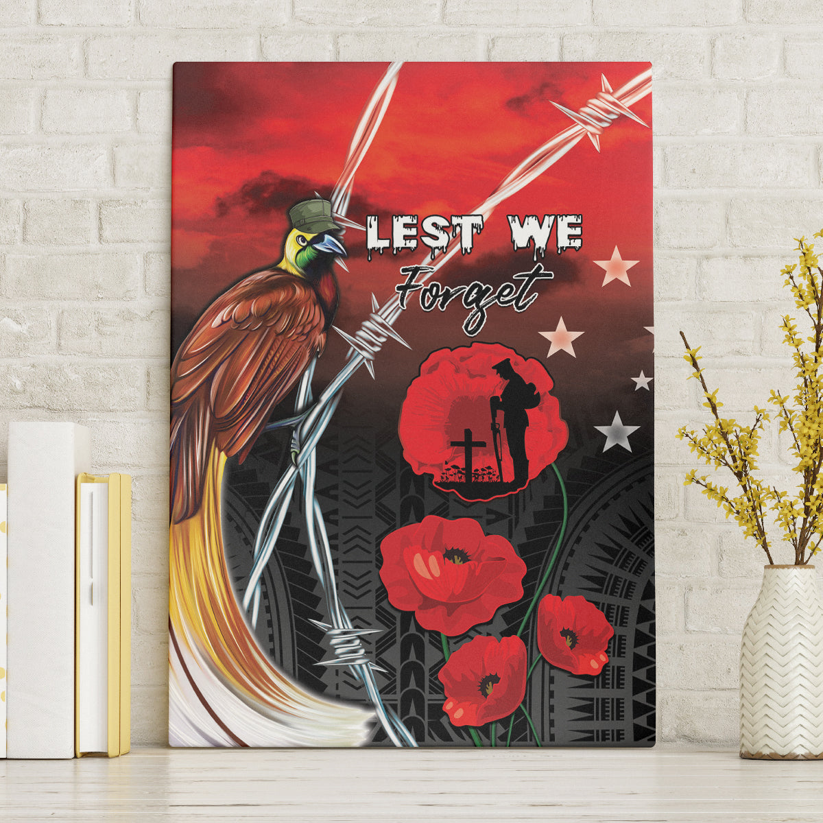 Papua New Guinea Remembrance Day Canvas Wall Art Lest We Forget