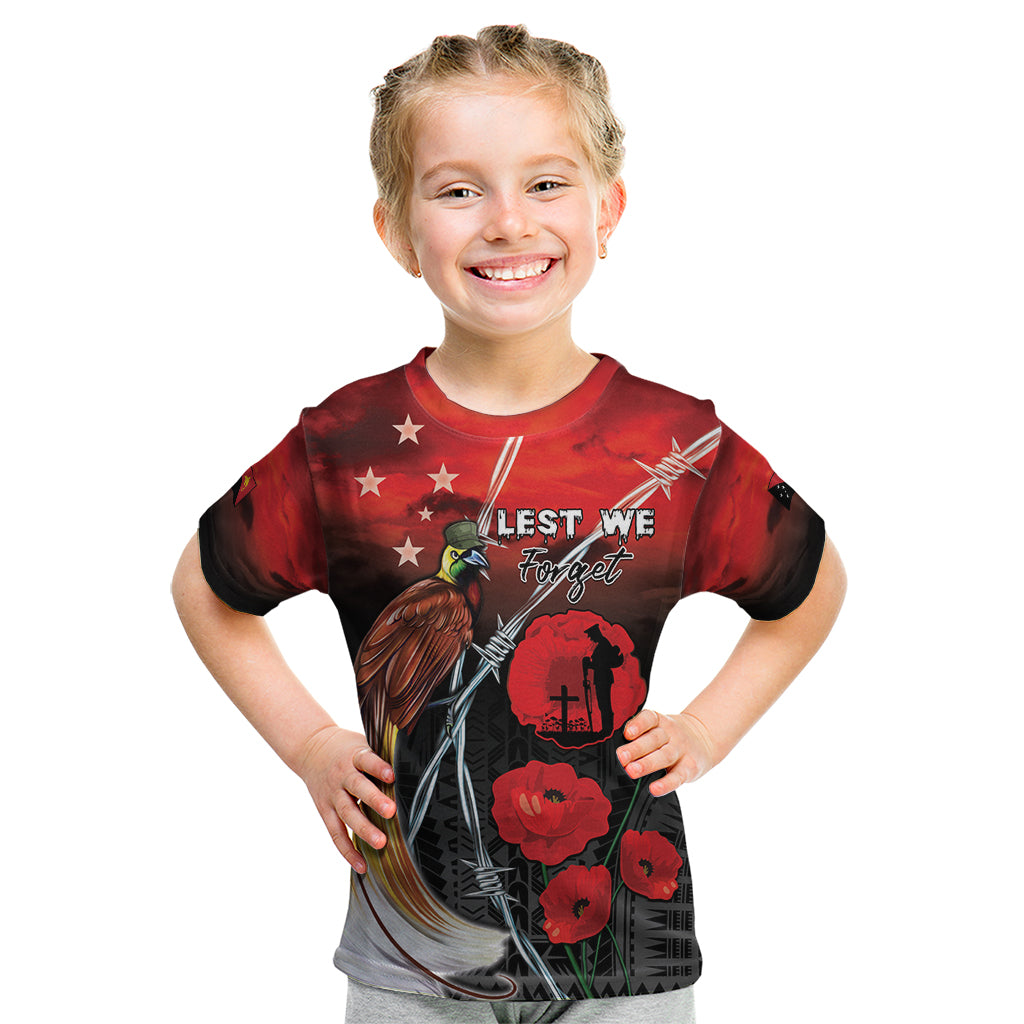 Papua New Guinea Remembrance Day Kid T Shirt Lest We Forget