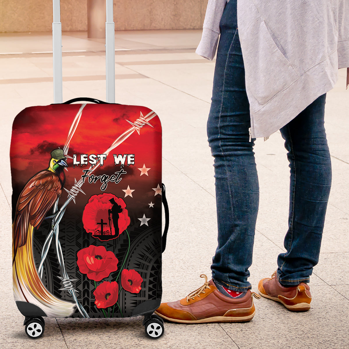 Papua New Guinea Remembrance Day Luggage Cover Lest We Forget