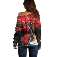 Papua New Guinea Remembrance Day Off Shoulder Sweater Lest We Forget