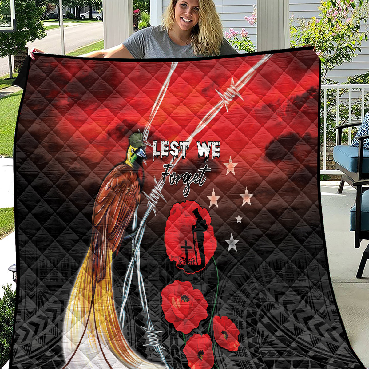 Papua New Guinea Remembrance Day Quilt Lest We Forget