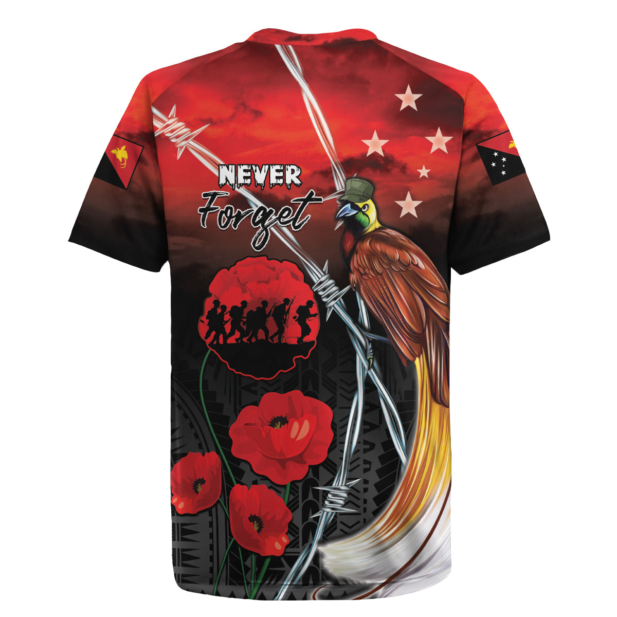 Papua New Guinea Remembrance Day Rugby Jersey Lest We Forget