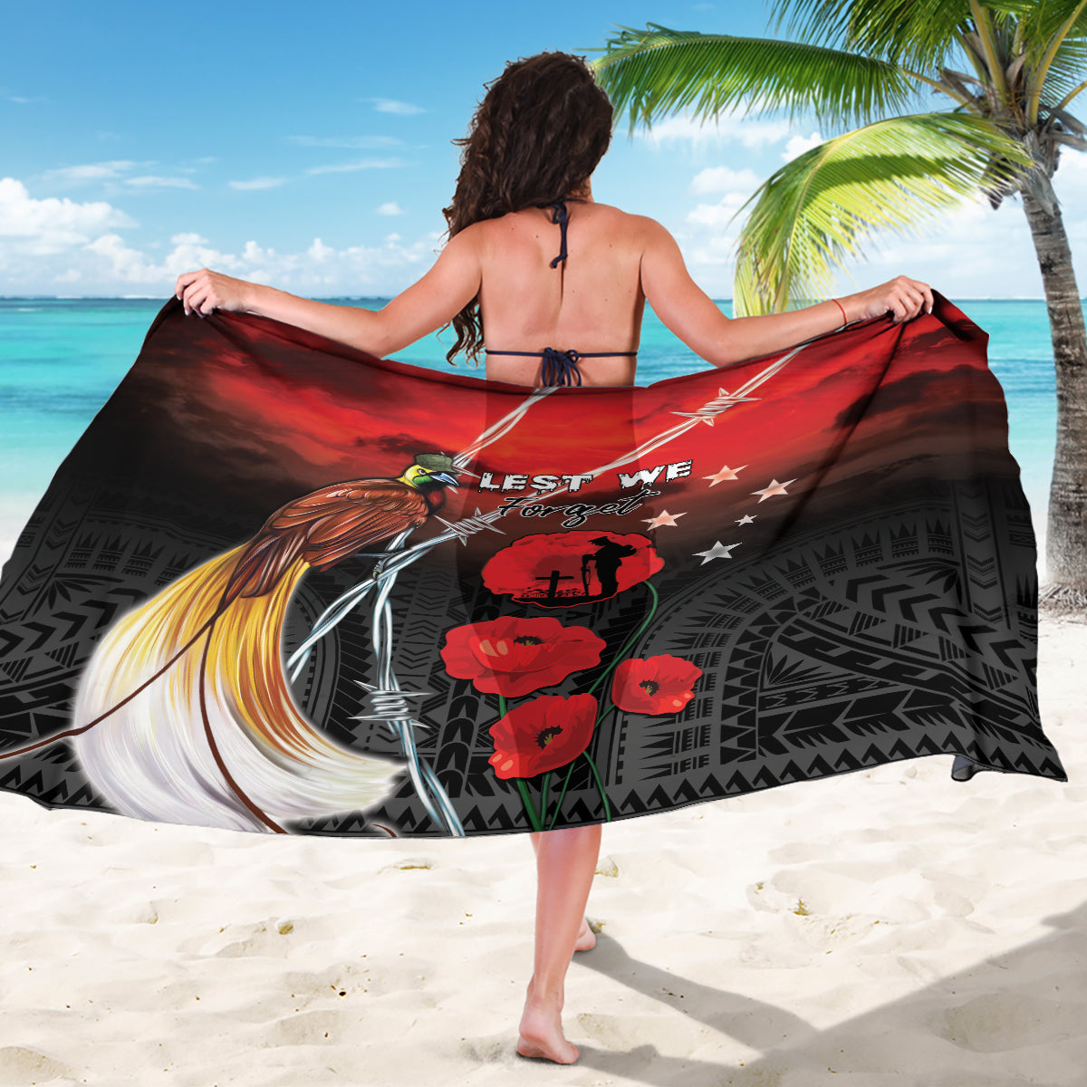 Papua New Guinea Remembrance Day Sarong Lest We Forget