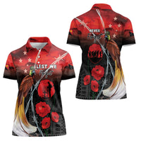 Papua New Guinea Remembrance Day Women Polo Shirt Lest We Forget LT05 - Polynesian Pride
