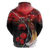 Papua New Guinea Remembrance Day Zip Hoodie Lest We Forget