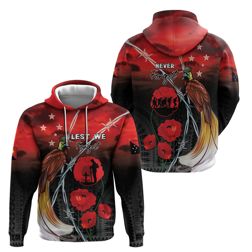 Papua New Guinea Remembrance Day Zip Hoodie Lest We Forget
