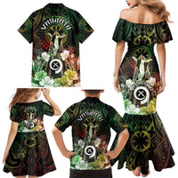 Vanuatu Happy Assumption Day Family Matching Mermaid Dress and Hawaiian Shirt