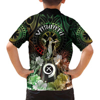 Vanuatu Happy Assumption Day Family Matching Off The Shoulder Long Sleeve Dress and Hawaiian Shirt