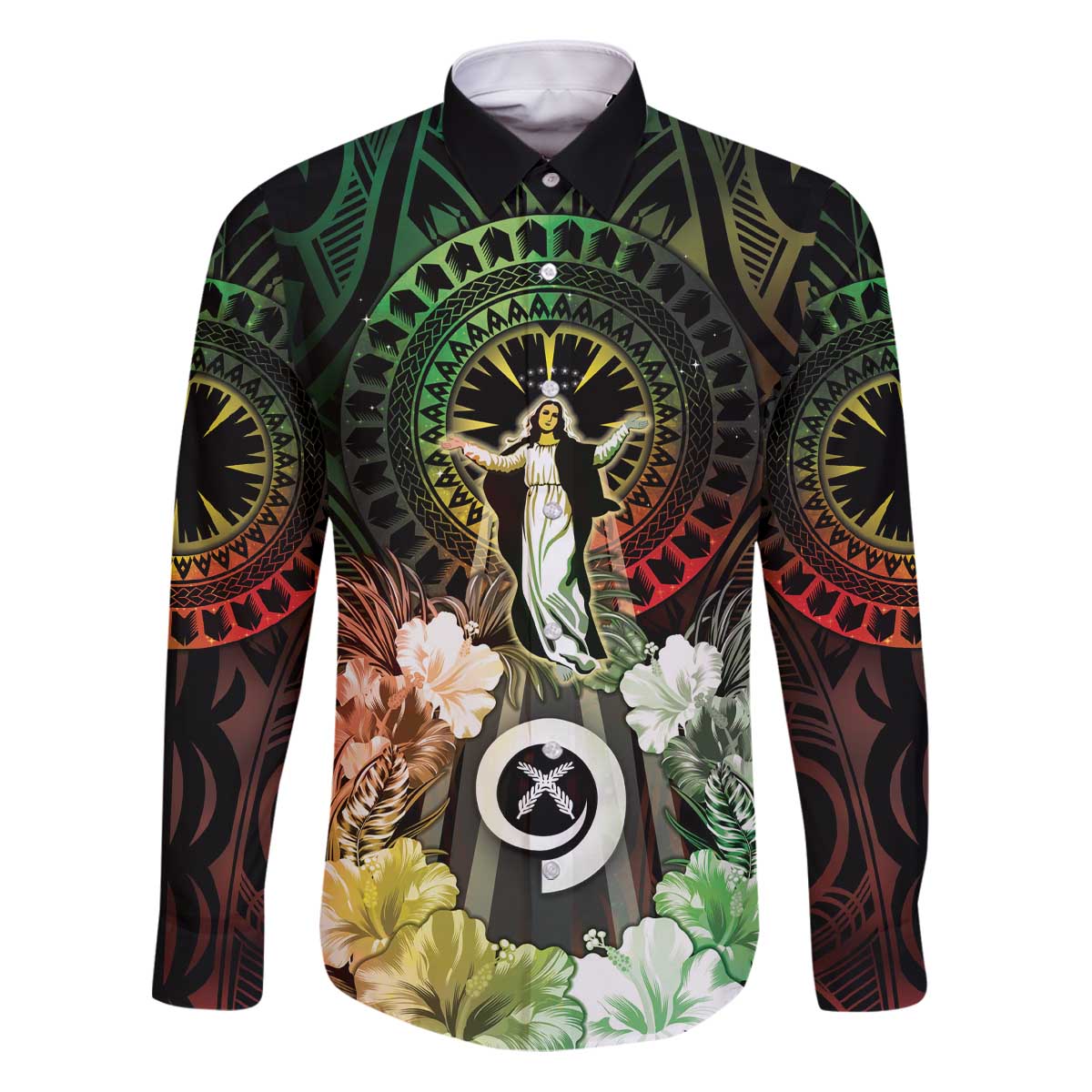 Vanuatu Happy Assumption Day Family Matching Puletasi and Hawaiian Shirt