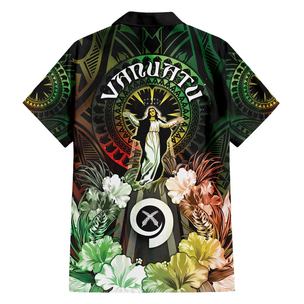 Vanuatu Happy Assumption Day Family Matching Short Sleeve Bodycon Dress and Hawaiian Shirt