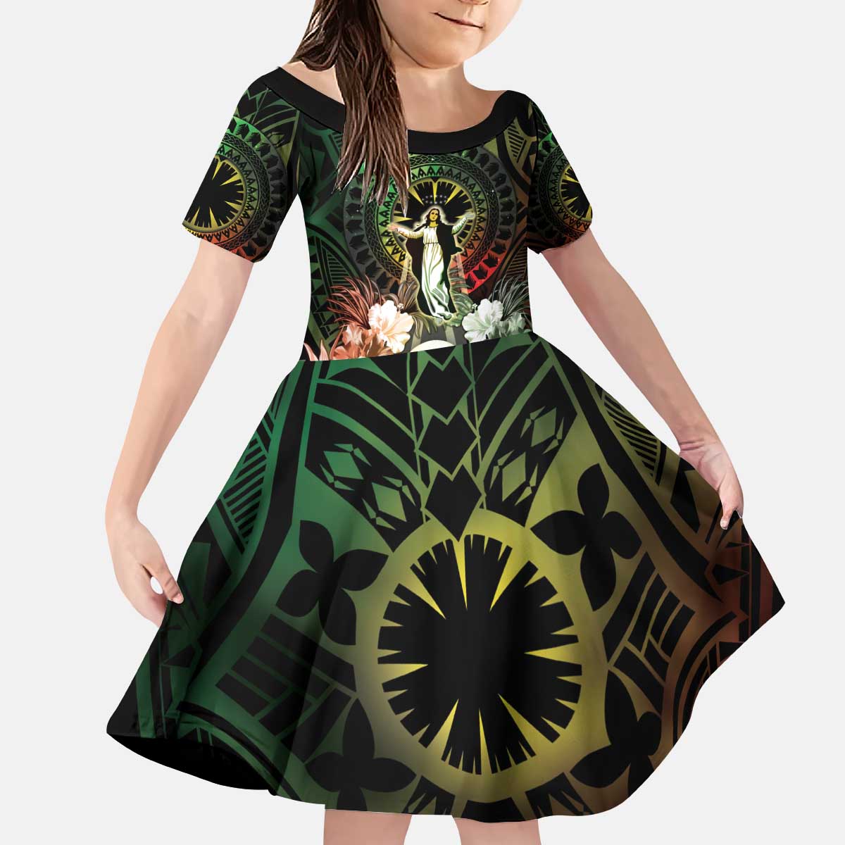 Vanuatu Happy Assumption Day Kid Short Sleeve Dress