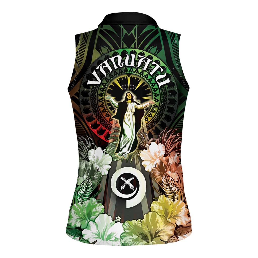 Vanuatu Happy Assumption Day Women Sleeveless Polo Shirt
