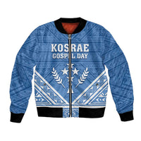 Personalised Kosrae State Gospel Day Bomber Jacket Simple Style LT05 Unisex Blue - Polynesian Pride