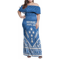 Personalised Kosrae State Gospel Day Family Matching Off Shoulder Maxi Dress and Hawaiian Shirt Simple Style