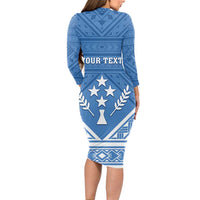 Personalised Kosrae State Gospel Day Long Sleeve Bodycon Dress Simple Style LT05 - Polynesian Pride