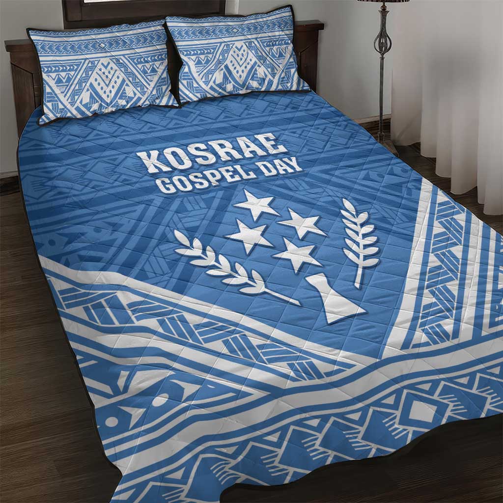 Kosrae State Gospel Day Quilt Bed Set Simple Style LT05 Blue - Polynesian Pride