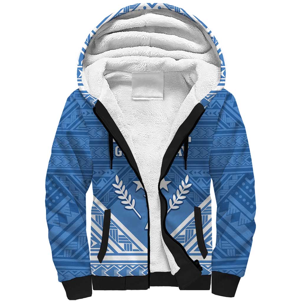Personalised Kosrae State Gospel Day Sherpa Hoodie Simple Style LT05 Unisex Blue - Polynesian Pride