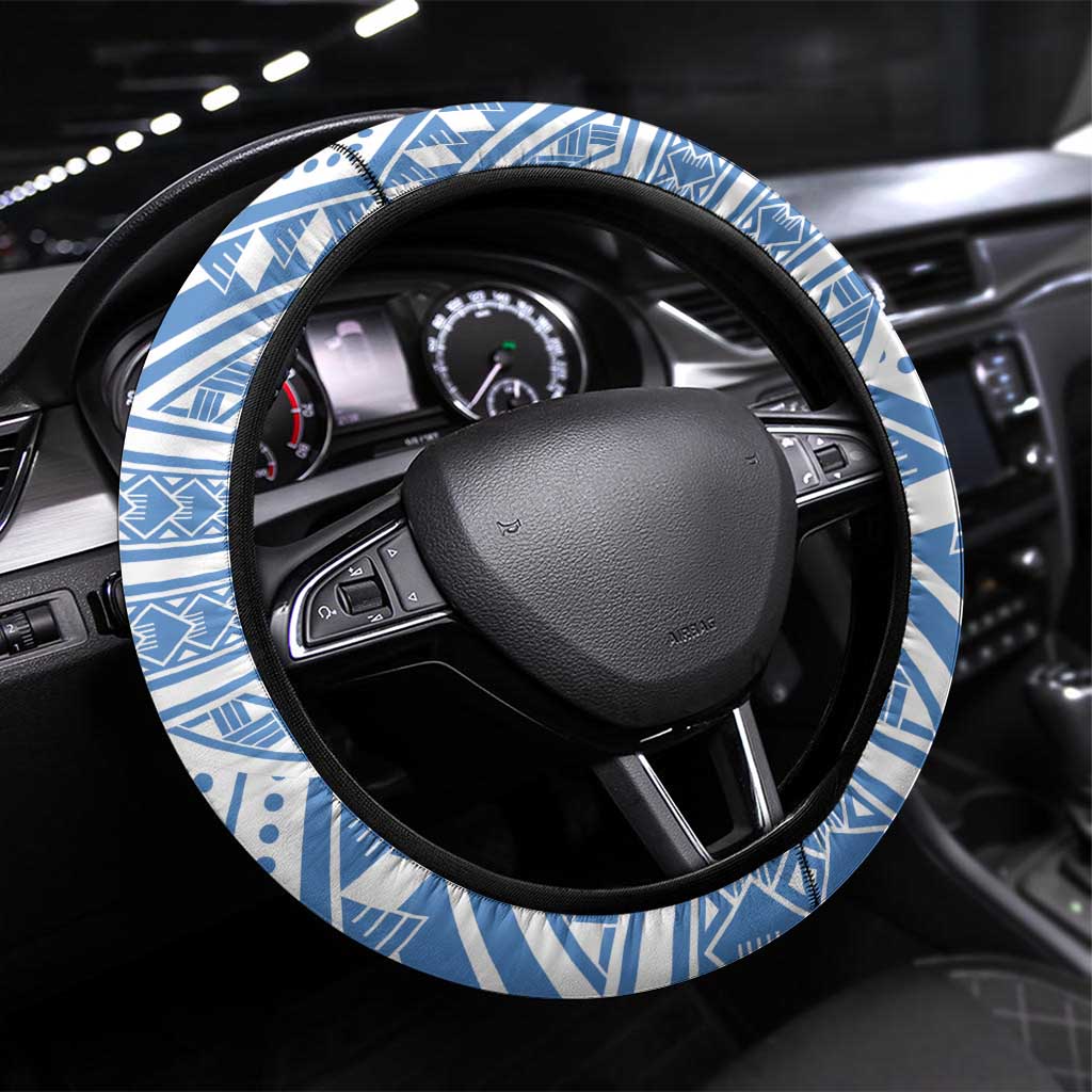 Kosrae State Gospel Day Steering Wheel Cover Simple Style LT05 Universal Fit Blue - Polynesian Pride