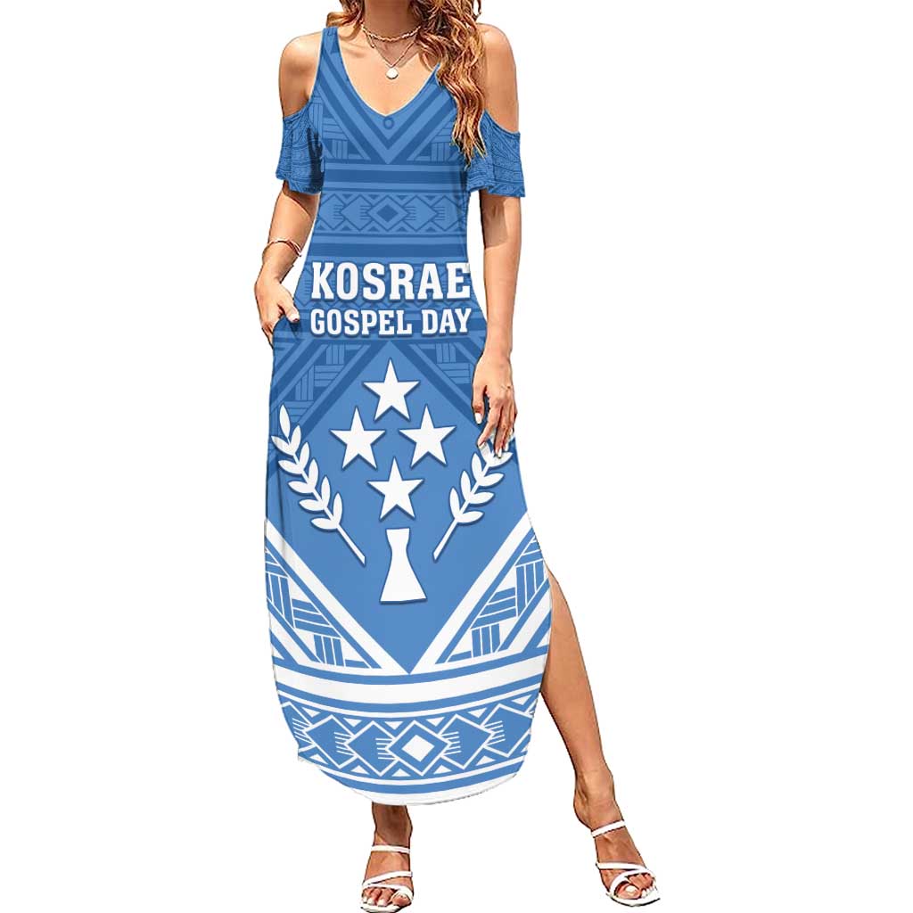 Personalised Kosrae State Gospel Day Summer Maxi Dress Simple Style LT05 Women Blue - Polynesian Pride
