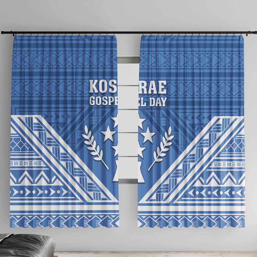 Kosrae State Gospel Day Window Curtain Simple Style LT05 With Hooks Blue - Polynesian Pride