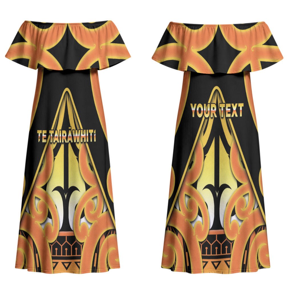 Personalised New Zealand Te Tairawhiti Couples Matching Off Shoulder Maxi Dress and Hawaiian Shirt Maori Koru Pattern LT05 - Polynesian Pride
