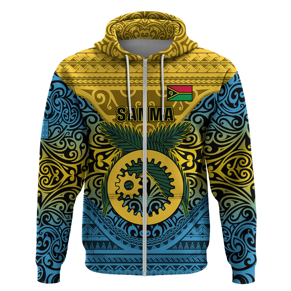 Vanuatu Sanma Province Hoodie Coat Of Arms And Namele Fern Polynesian Pattern LT05 - Polynesian Pride