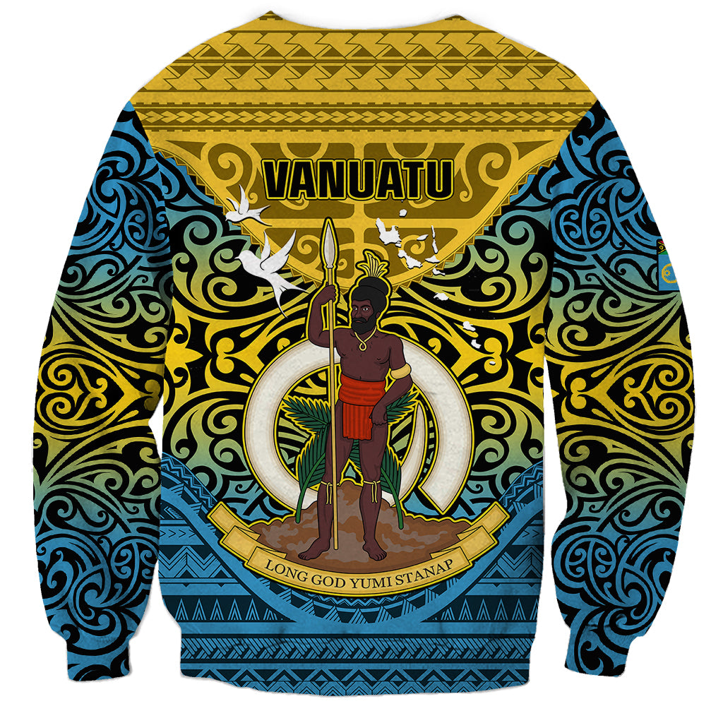Vanuatu Sanma Province Sweatshirt Coat Of Arms And Namele Fern Polynesian Pattern LT05 - Polynesian Pride