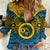 Vanuatu Sanma Province Women Casual Shirt Coat Of Arms And Namele Fern Polynesian Pattern LT05 Female Yellow - Polynesian Pride