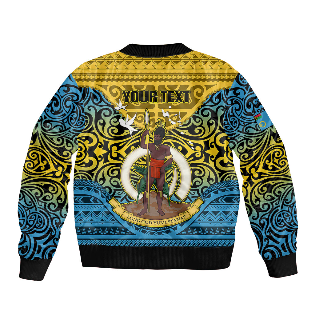 Personalized Vanuatu Sanma Province Bomber Jacket Coat Of Arms And Namele Fern Polynesian Pattern LT05 - Polynesian Pride