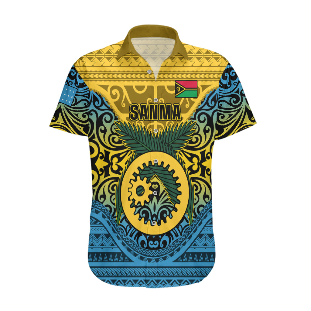 Personalized Vanuatu Sanma Province Hawaiian Shirt Coat Of Arms And Namele Fern Polynesian Pattern LT05 Yellow - Polynesian Pride