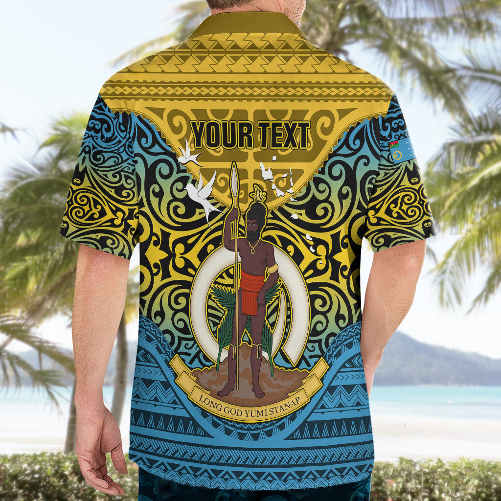 Personalized Vanuatu Sanma Province Hawaiian Shirt Coat Of Arms And Namele Fern Polynesian Pattern LT05 - Polynesian Pride