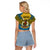 Personalized Vanuatu Sanma Province Raglan Cropped T Shirt Coat Of Arms And Namele Fern Polynesian Pattern LT05 - Polynesian Pride
