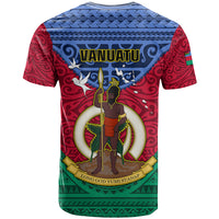 Vanuatu Shefa Province T Shirt Coat Of Arms And Namele Fern Polynesian Pattern LT05 - Polynesian Pride