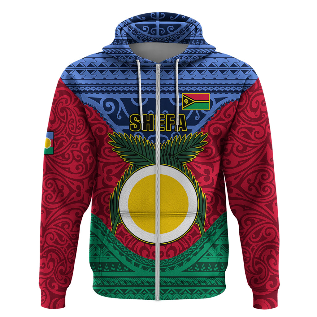 Personalized Vanuatu Shefa Province Hoodie Coat Of Arms And Namele Fern Polynesian Pattern LT05 - Polynesian Pride