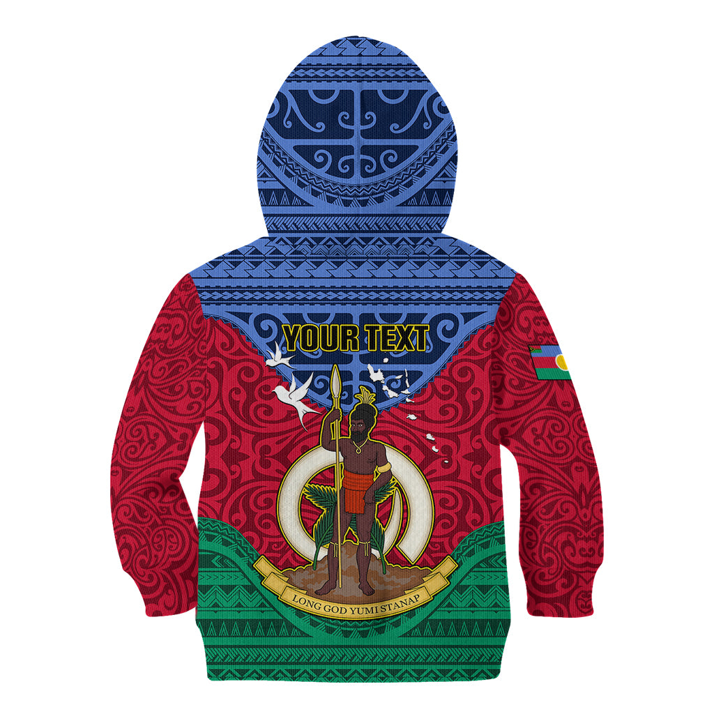 Personalized Vanuatu Shefa Province Kid Hoodie Coat Of Arms And Namele Fern Polynesian Pattern LT05 - Polynesian Pride
