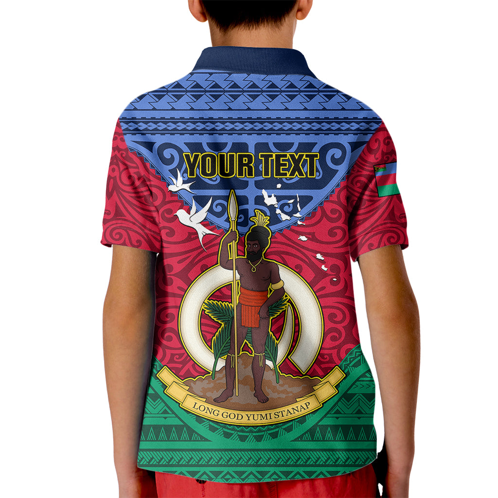 Personalized Vanuatu Shefa Province Kid Polo Shirt Coat Of Arms And Namele Fern Polynesian Pattern LT05 - Polynesian Pride