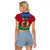 Personalized Vanuatu Shefa Province Raglan Cropped T Shirt Coat Of Arms And Namele Fern Polynesian Pattern LT05 - Polynesian Pride