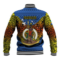 Vanuatu Tafea Province Baseball Jacket Coat Of Arms And Namele Fern Polynesian Pattern LT05 - Polynesian Pride