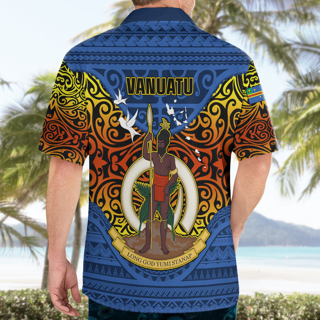 Vanuatu Tafea Province Hawaiian Shirt Coat Of Arms And Namele Fern Polynesian Pattern LT05 - Polynesian Pride