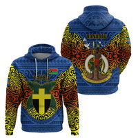Vanuatu Tafea Province Hoodie Coat Of Arms And Namele Fern Polynesian Pattern LT05 - Polynesian Pride