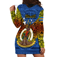 Vanuatu Tafea Province Hoodie Dress Coat Of Arms And Namele Fern Polynesian Pattern LT05 - Polynesian Pride