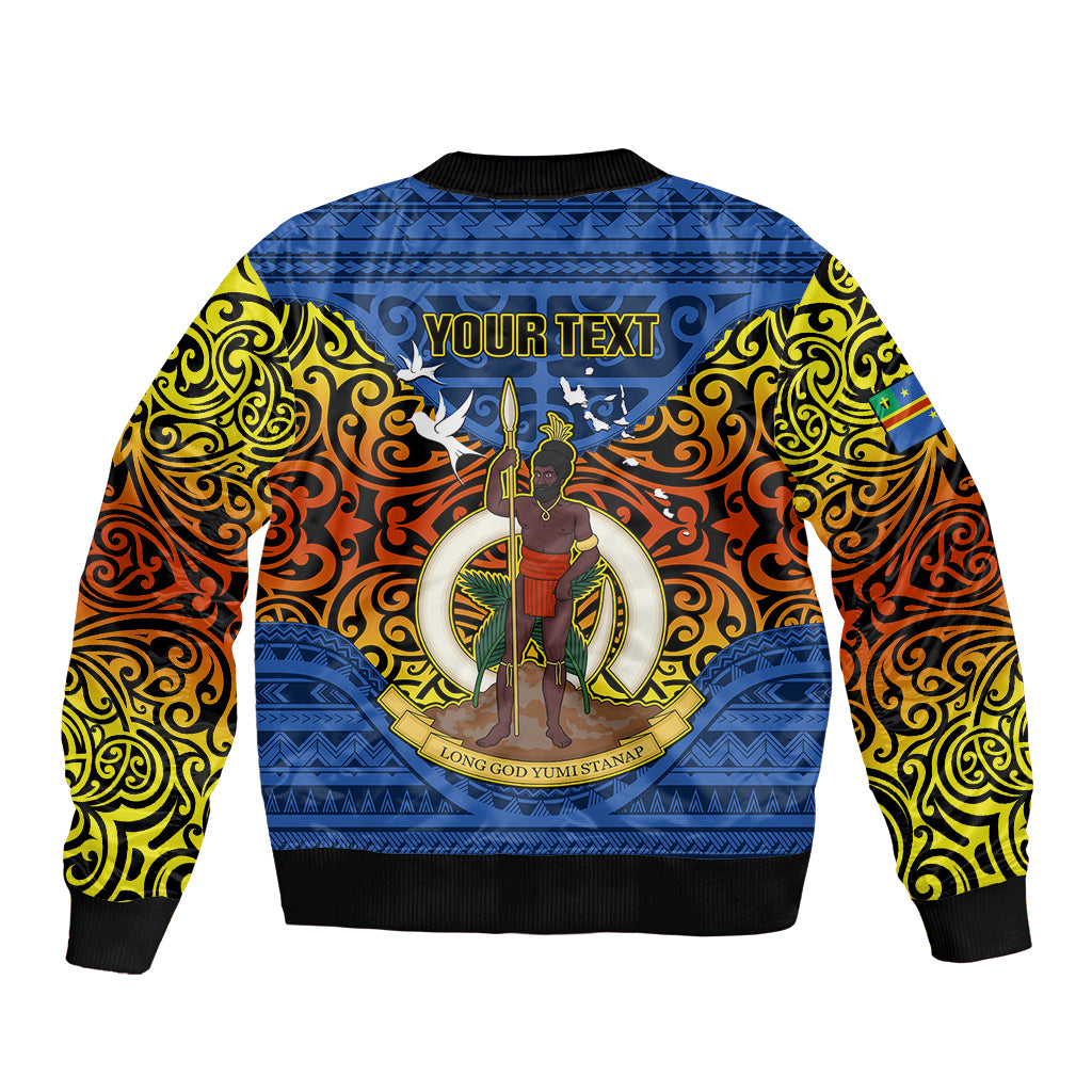 Personalized Vanuatu Tafea Province Bomber Jacket Coat Of Arms And Namele Fern Polynesian Pattern LT05 - Polynesian Pride