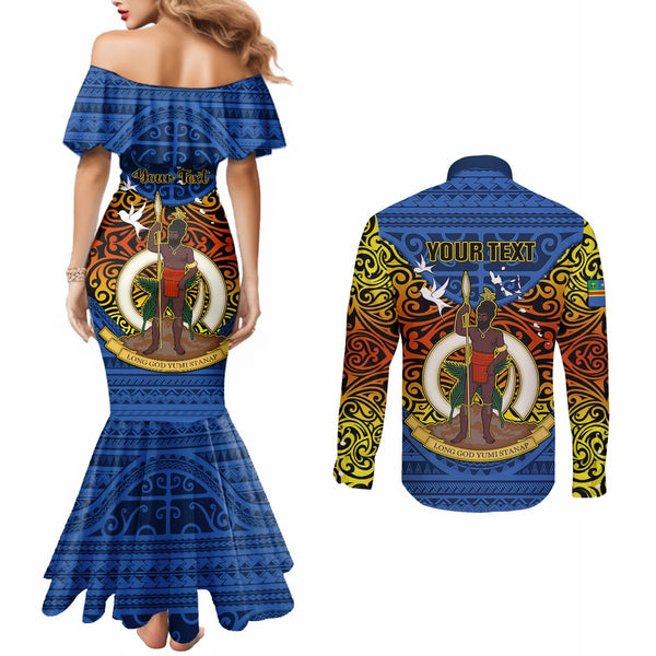 Personalized Vanuatu Shefa Province Mermaid Dress Coat Of Arms And Namele Fern Polynesian Pattern LT05