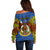 Personalized Vanuatu Tafea Province Off Shoulder Sweater Coat Of Arms And Namele Fern Polynesian Pattern LT05 - Polynesian Pride
