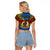 Personalized Vanuatu Tafea Province Raglan Cropped T Shirt Coat Of Arms And Namele Fern Polynesian Pattern LT05 - Polynesian Pride