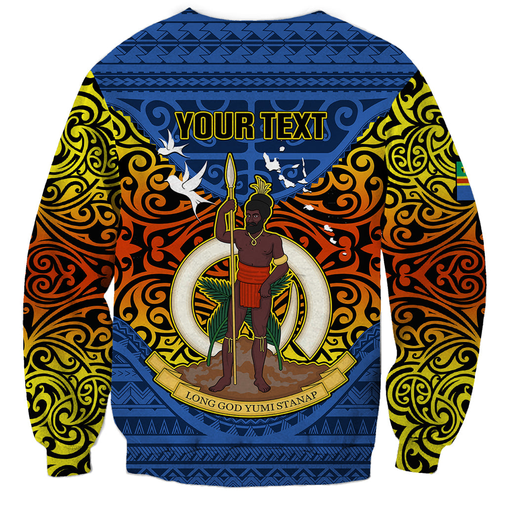 Personalized Vanuatu Tafea Province Sweatshirt Coat Of Arms And Namele Fern Polynesian Pattern LT05 - Polynesian Pride