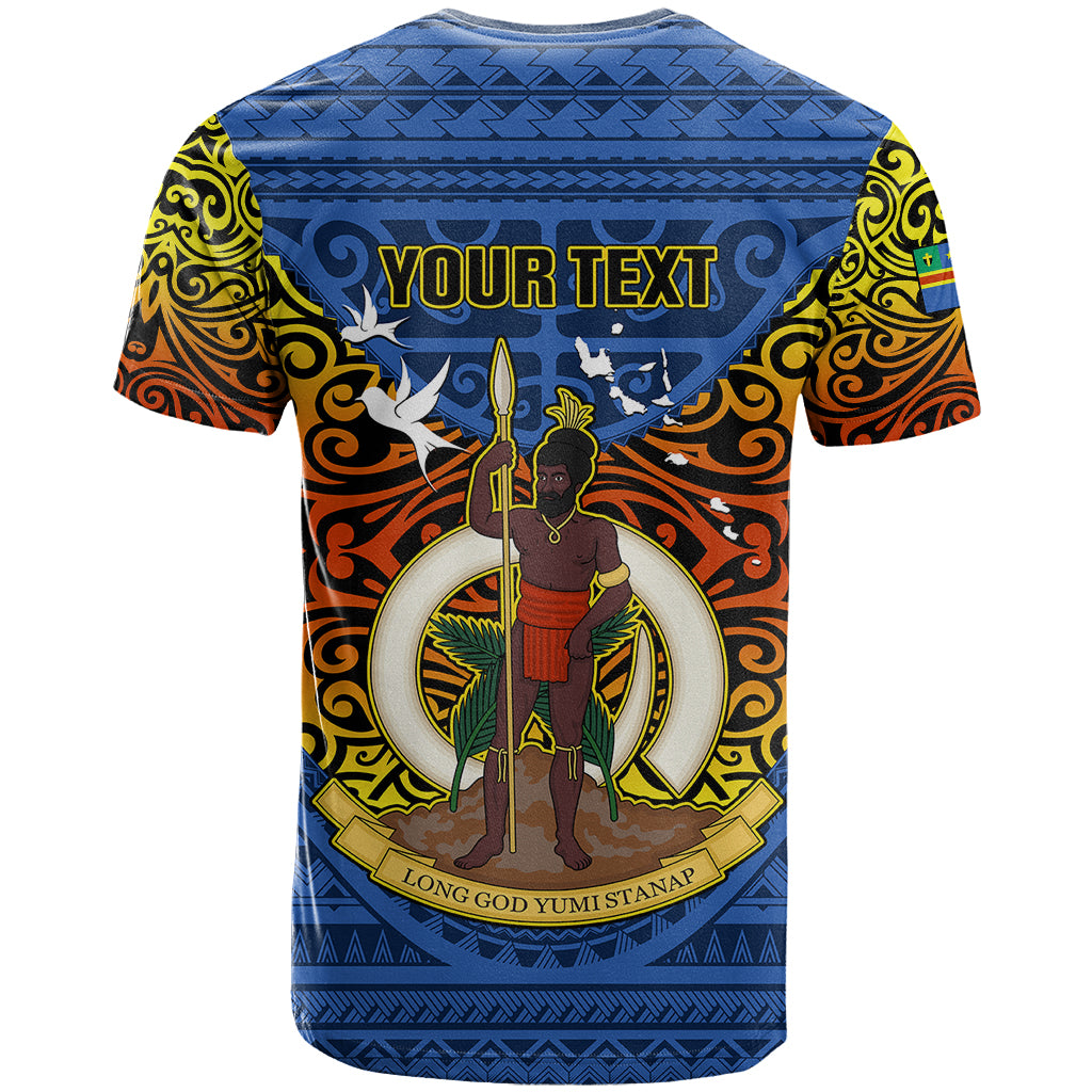 Personalized Vanuatu Tafea Province T Shirt Coat Of Arms And Namele Fern Polynesian Pattern LT05 - Polynesian Pride