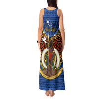 Personalized Vanuatu Tafea Province Tank Maxi Dress Coat Of Arms And Namele Fern Polynesian Pattern LT05 - Polynesian Pride